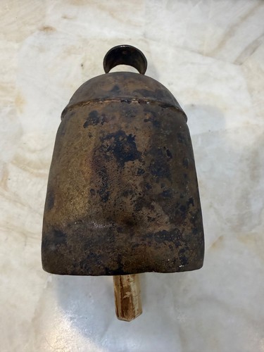 Vintage antique brass cow bell - cow,